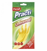 фото: Перчатки резиновые Paclan Universal р. L, желтые