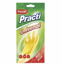 фото: Перчатки резиновые Paclan Universal р. M, желтые