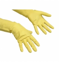 фото: Перчатки резиновые Vileda Professional Контракт L, желтые, 101018
