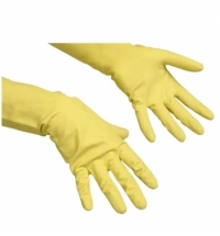 фото: Перчатки резиновые Vileda Professional многоцелевые L, желтые, 100760