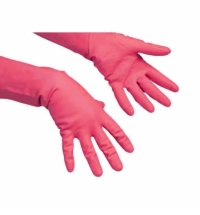 фото: Перчатки резиновые Vileda Professional многоцелевые L, красные, 100751