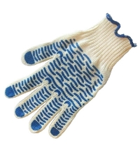 фото: Перчатки трикотажные Волна 1 пара, белые, 3 нити, с ПВХ, 7.5 класс