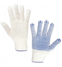 фото: Перчатки трикотажные Точка синяя, с ПВХ, 5 пар
