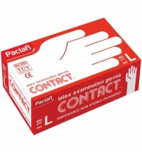 фото: Перчатки латексные Paclan Contact, L, телесные, 50 пар