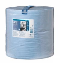 фото: Протирочная бумага Tork повышенной прочности W1, 130070, в рулоне, 340м, 2 слоя, голубая