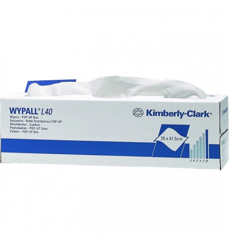 фото: Протирочные салфетки Kimberly-Clark WypAll L40 7461, листовые, 100шт, 1 слой, белые