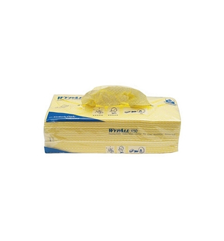 фото: Протирочные салфетки Kimberly-Clark WypAll Х50 7443, листовые, 50шт, 1 слой, желтые