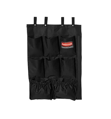 фото: Матерчатая полка с карманами Rubbermaid для всех моделей уборочных тележек, черная, FG9T9000BLA