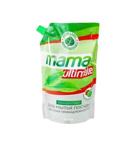 фото: Моющий концентрат для посуды Mama Ultimate Refill 1л, зеленый чай, гель