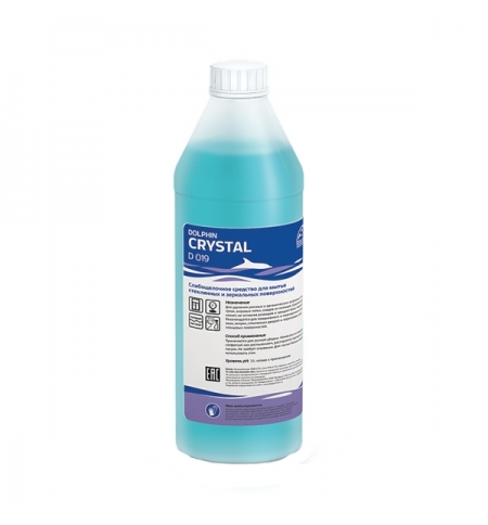 фото: Моющее средство для стекол Dolphin Crystal D019, 1л, для мытья всех стеклянных и зеркальных поверхно