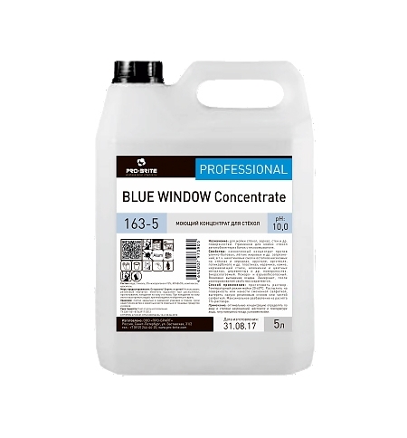 фото: Моющий концентрат для стекол Pro-Brite Blue Window Concentrate 163-5, 5л