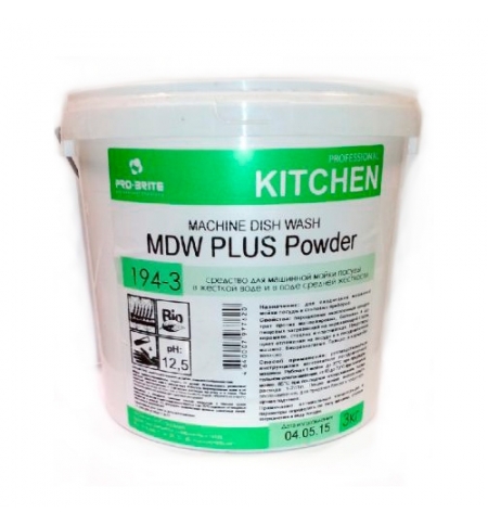 фото: Порошок для посудомоечной машины Pro-Brite MDW Powder 194-3, 3кг, гранулированное для воды средней ж