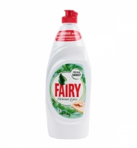 фото: Средство для мытья посуды Fairy Нежные руки 650мл, чайное дерево/ мята, гель, пена-эффект