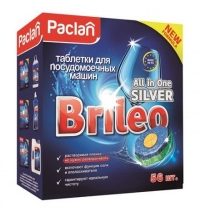 Таблетки для ПММ Paclan Brileo All in One Silver 56шт