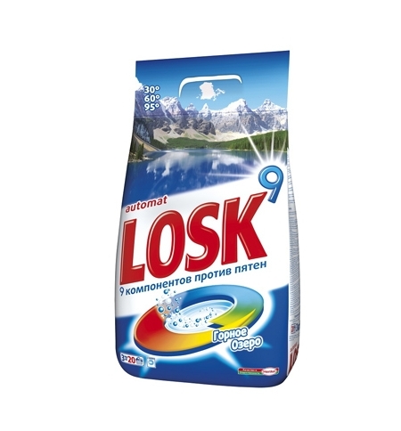 фото: Стиральный порошок Losk 3кг, горное озеро, автомат