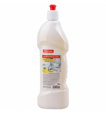 фото: Чистящее средство для сантехники Officeclean Professional 750мл, санитарный, гель, лимон