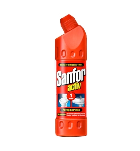 фото: Чистящее средство для сантехники Sanfor Activ 500мл, антиржавчина, гель