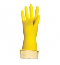 фото: Перчатки латексные Paclan Professional р.L, желтые, с х/б напылением